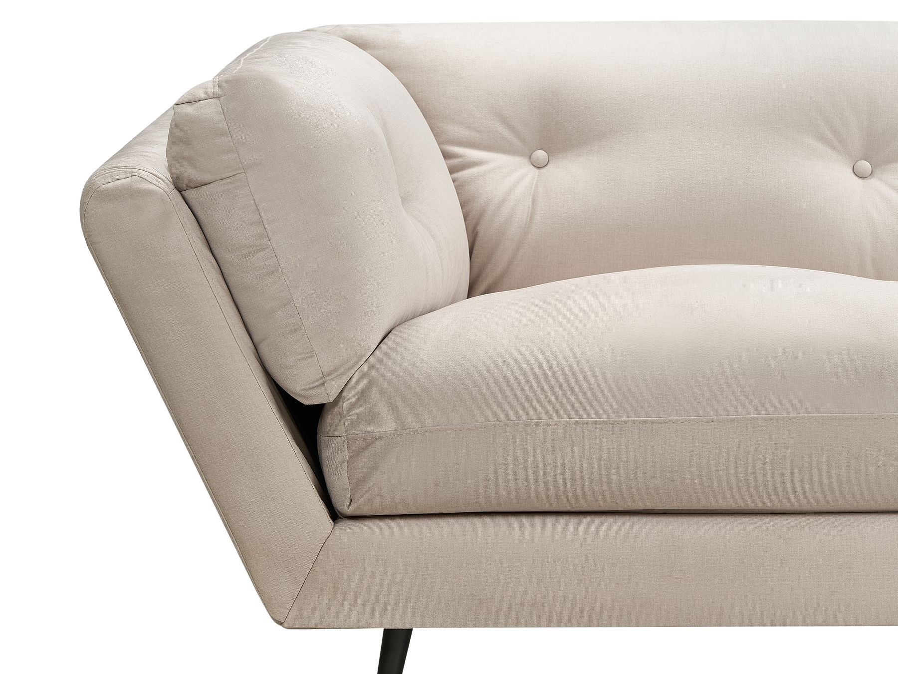 3 Seater Velvet Sofa Beige LENVIK