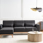 Right Hand Fabric Corner Sofa Bed Black OLLSTA