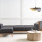 Right Hand Fabric Corner Sofa Bed Black OLLSTA