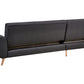 Right Hand Fabric Corner Sofa Bed Black OLLSTA
