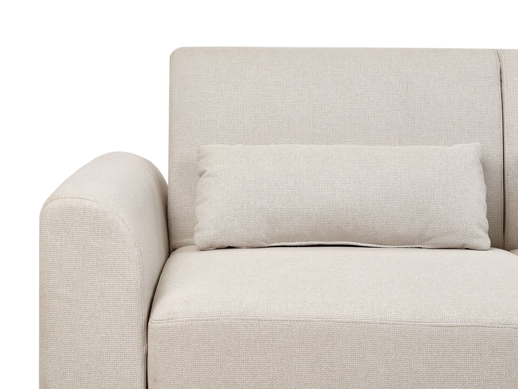 Left Hand Fabric Corner Sofa Bed Light Beige OLLSTA