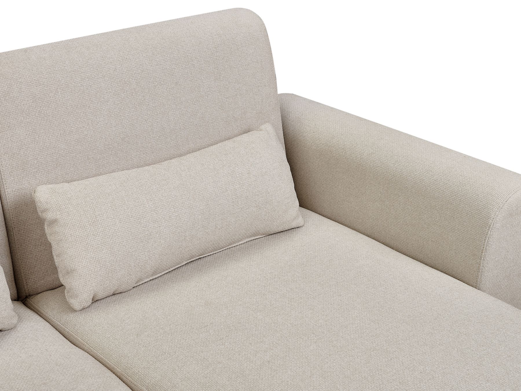 Left Hand Fabric Corner Sofa Bed Light Beige OLLSTA