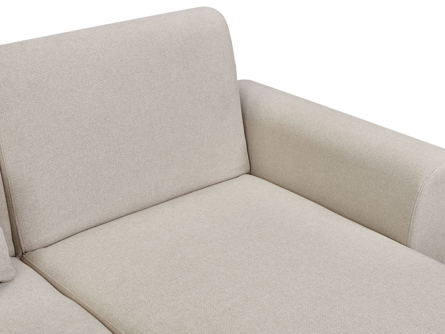 Left Hand Fabric Corner Sofa Bed Light Beige OLLSTA