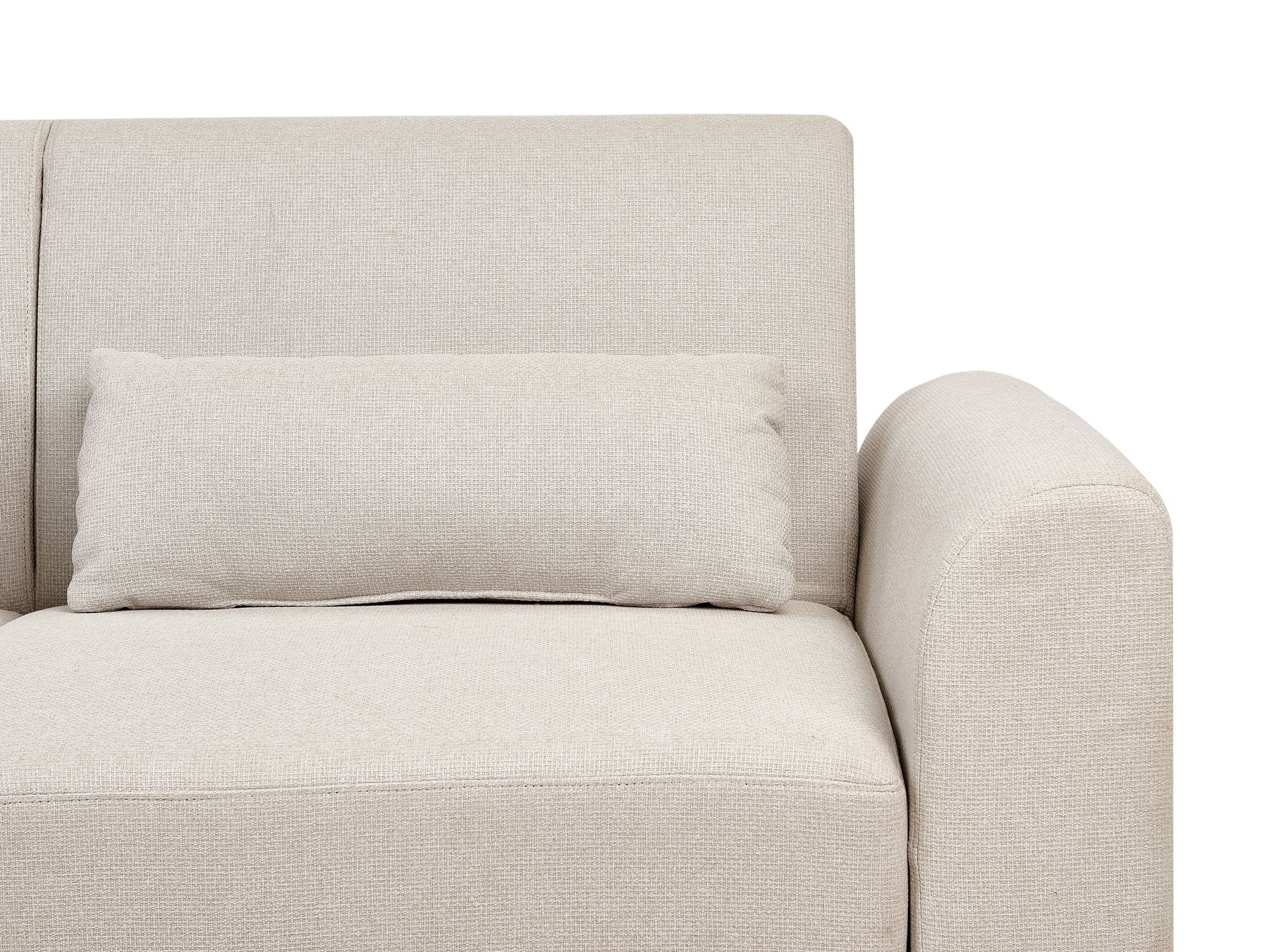 Right Hand Fabric Corner Sofa Bed Light Beige OLLSTA