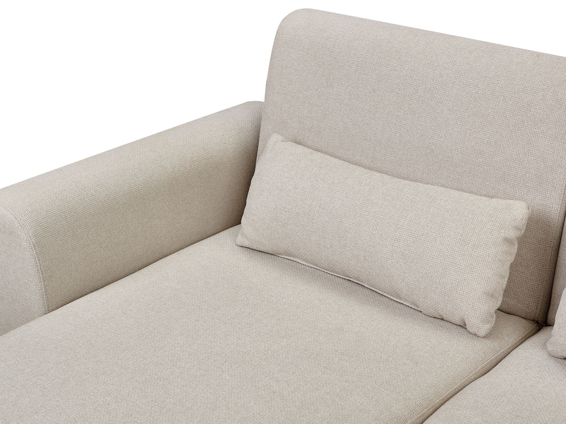 Right Hand Fabric Corner Sofa Bed Light Beige OLLSTA