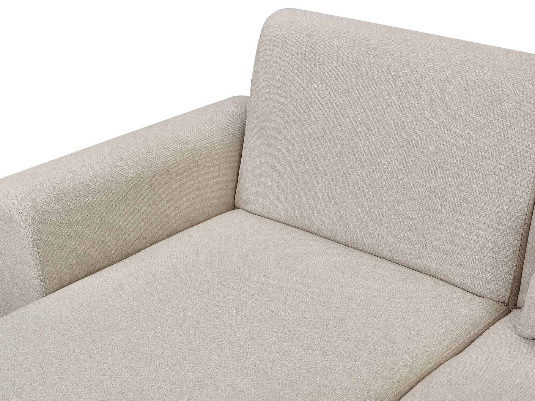 Right Hand Fabric Corner Sofa Bed Light Beige OLLSTA