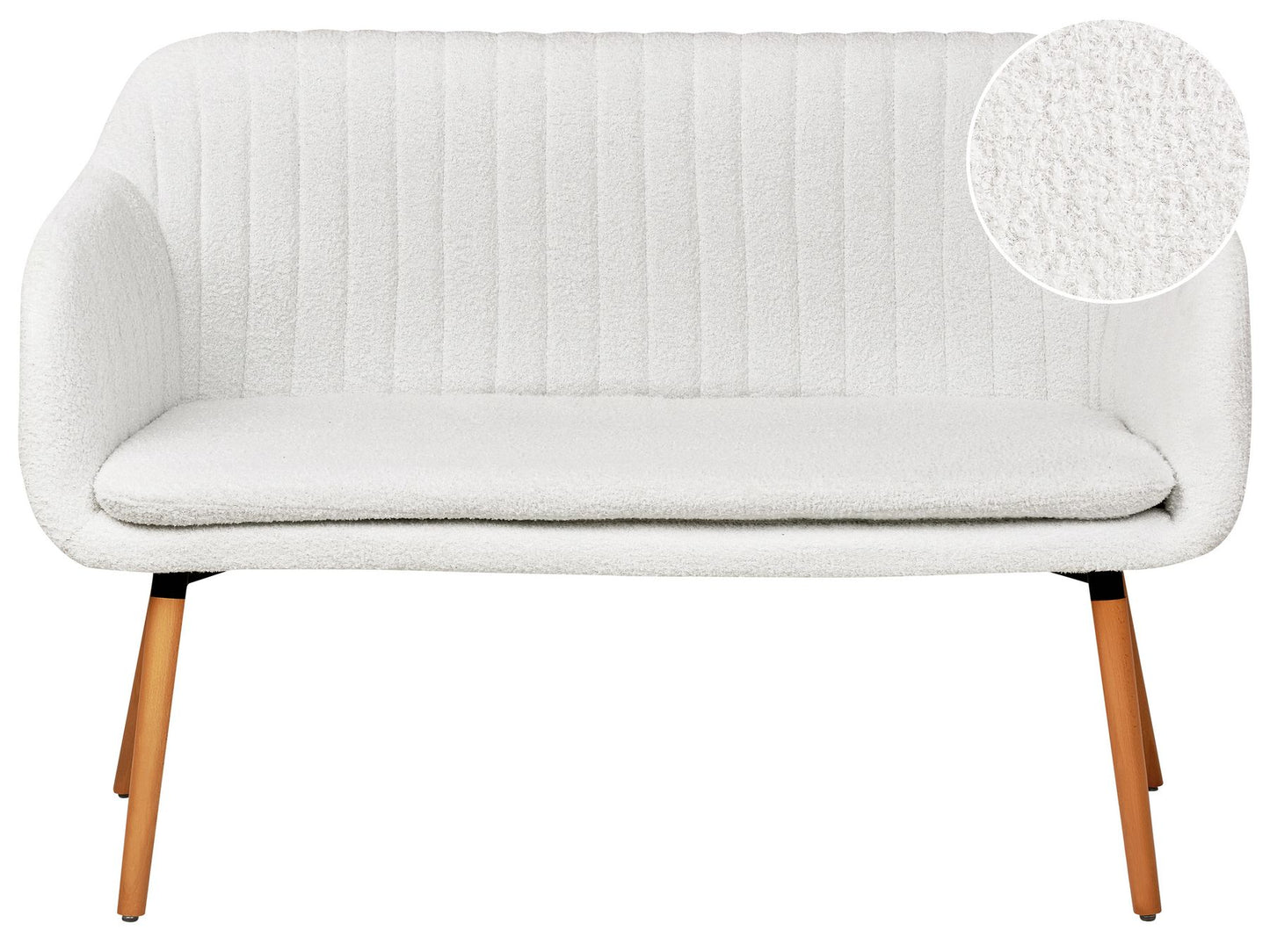 2 Seater Boucle Kitchen Sofa Off-White TABY