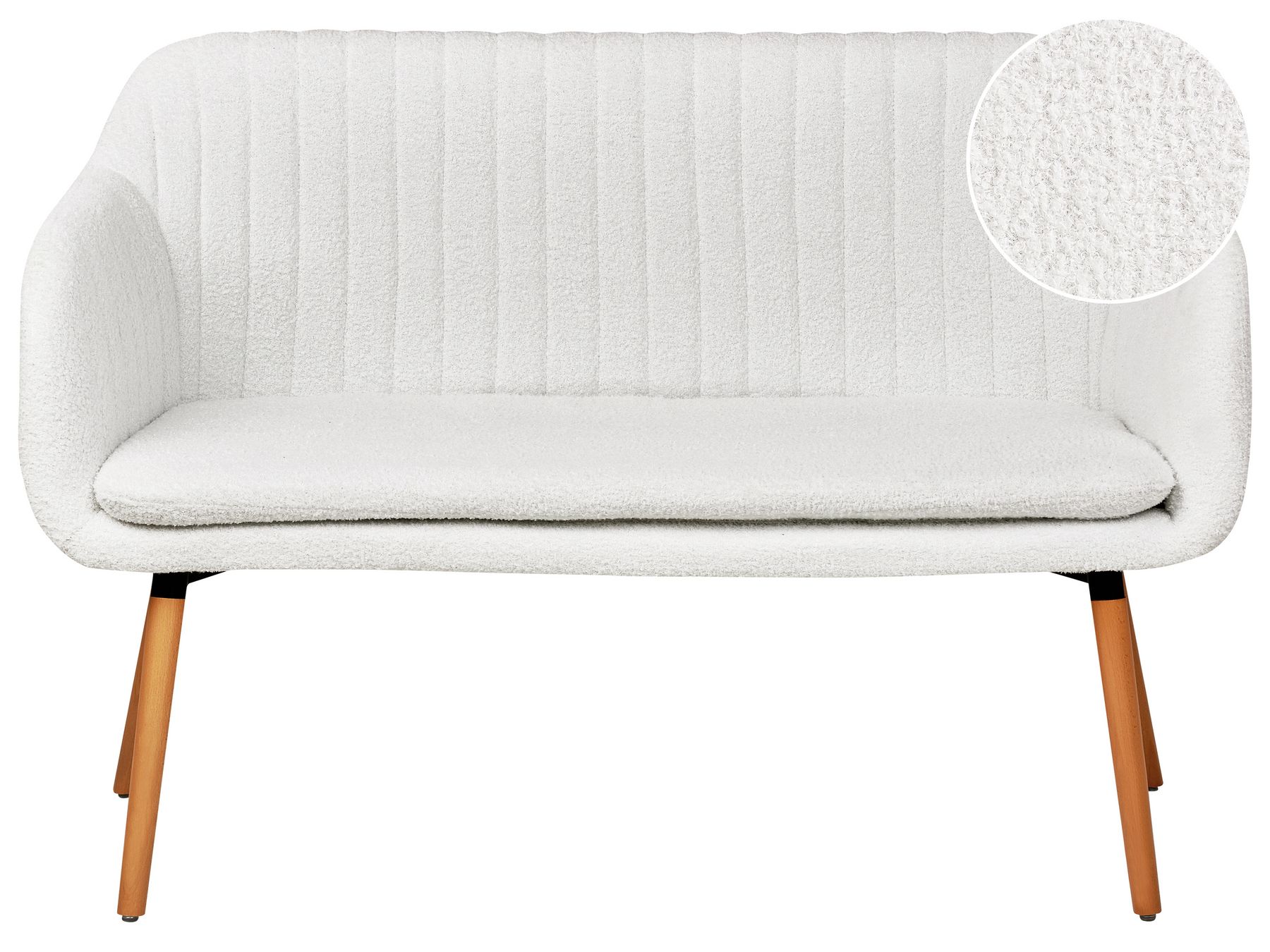 2 Seater Boucle Kitchen Sofa Off-White TABY