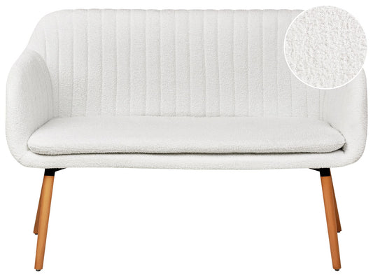 2 Seater Boucle Kitchen Sofa Off-White TABY