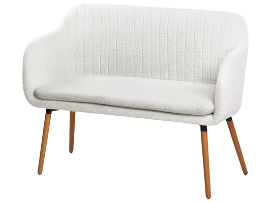2 Seater Boucle Kitchen Sofa Off-White TABY