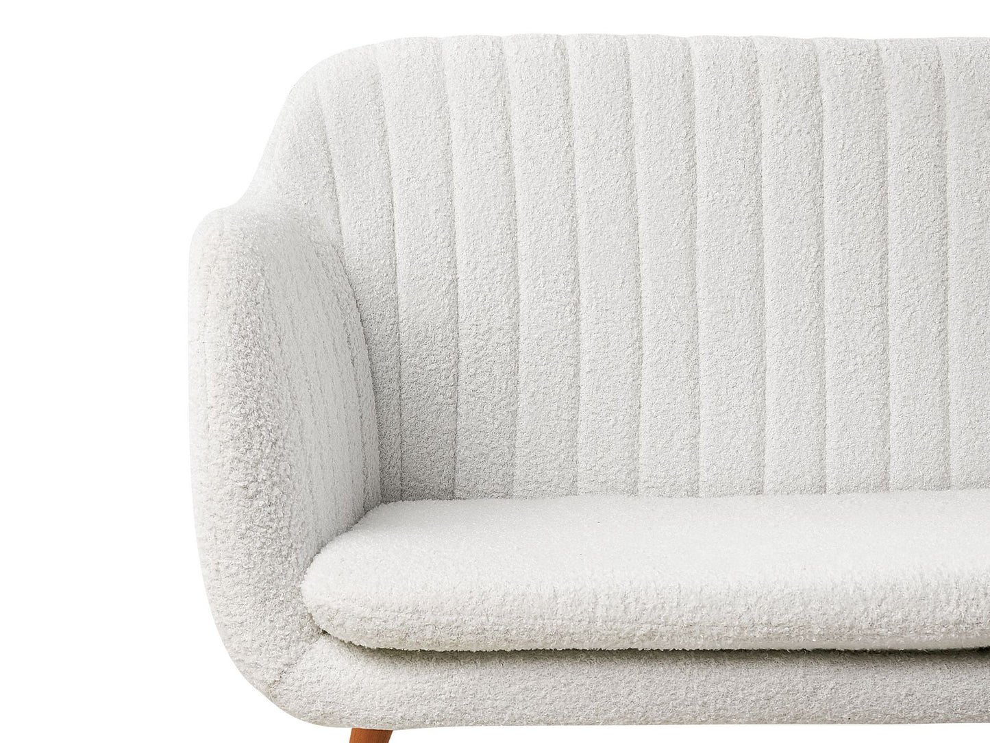2 Seater Boucle Kitchen Sofa Off-White TABY
