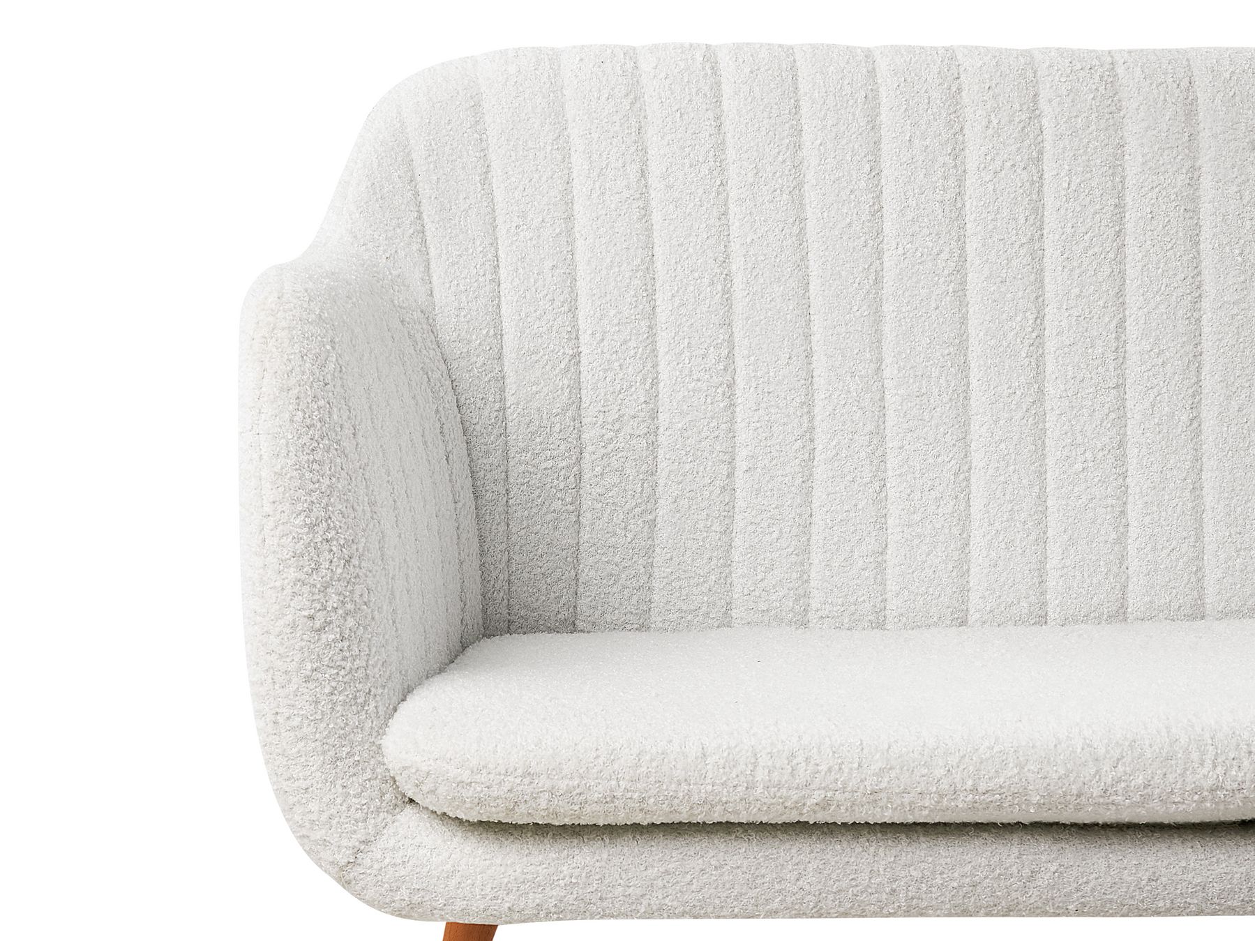 2 Seater Boucle Kitchen Sofa Off-White TABY