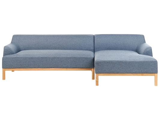 Left Hand Fabric Corner Sofa Blue SOSJO