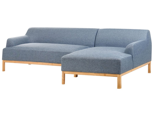 Left Hand Fabric Corner Sofa Blue SOSJO