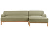 Left Hand Fabric Corner Sofa Green SOSJO