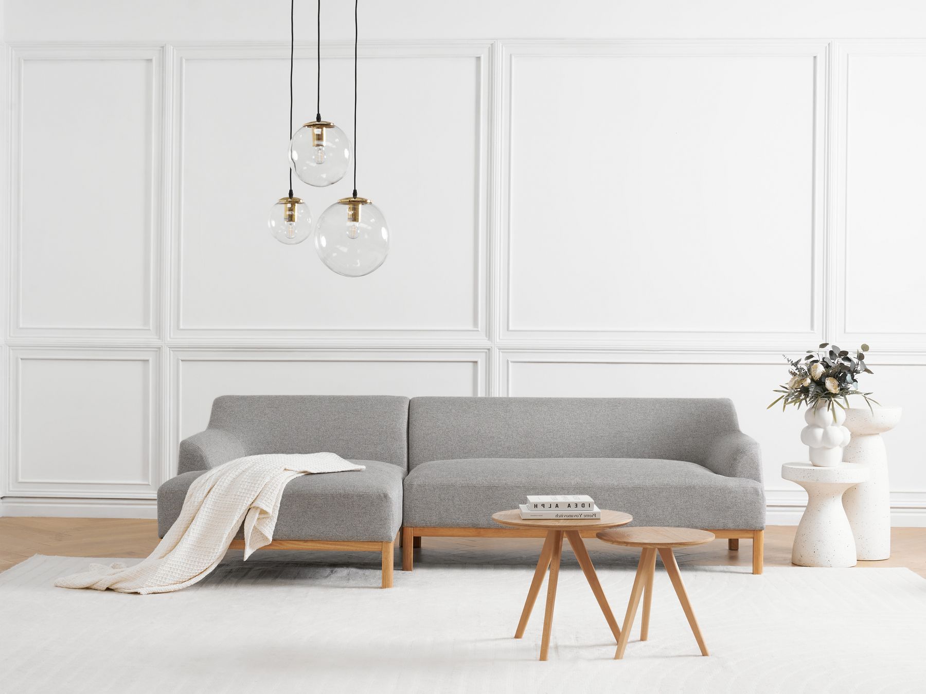Right Hand Fabric Corner Sofa Grey SOSJO