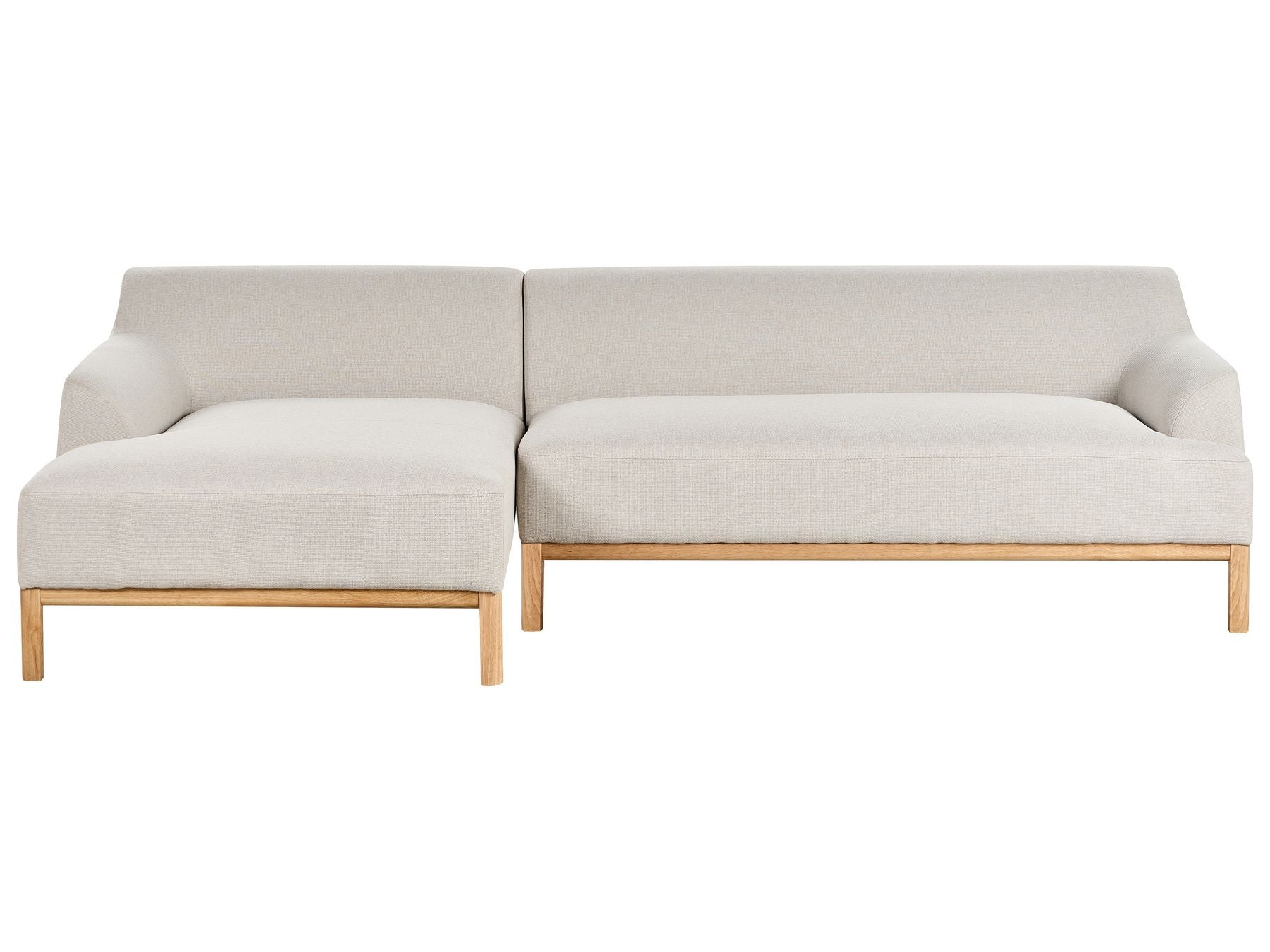 Right Hand Fabric Corner Sofa Light Beige SOSJO