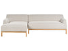 Right Hand Fabric Corner Sofa Light Beige SOSJO