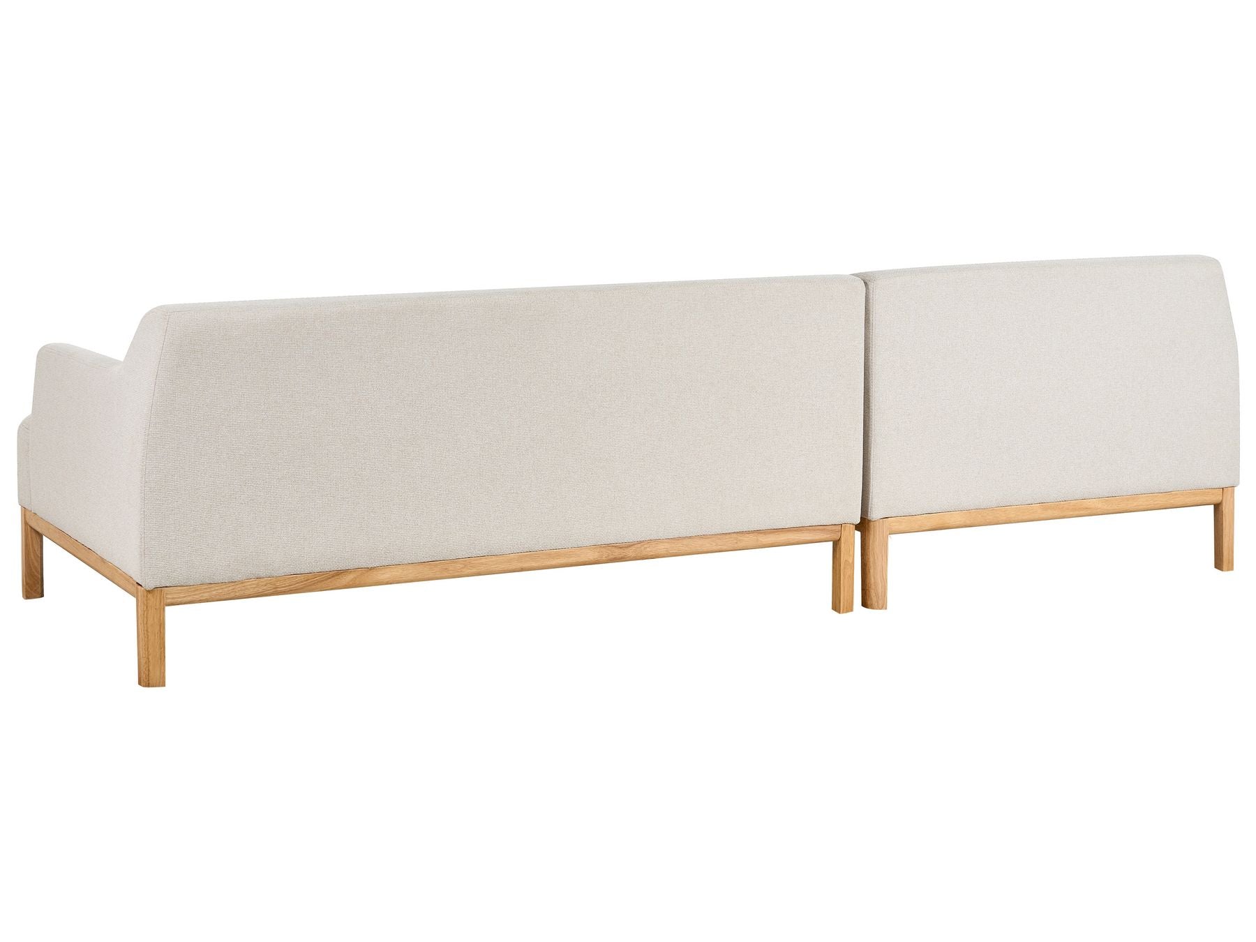 Right Hand Fabric Corner Sofa Light Beige SOSJO