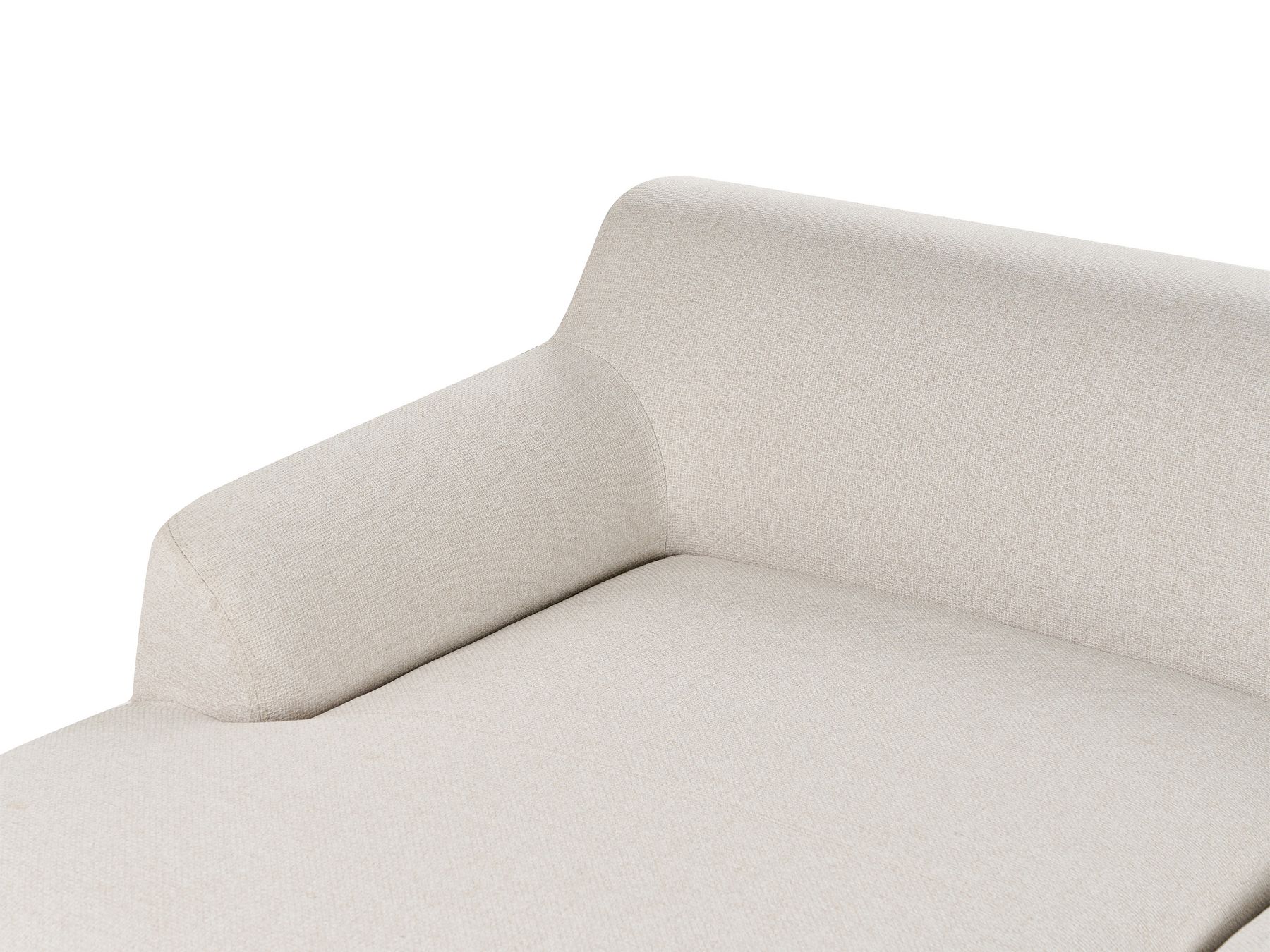 Right Hand Fabric Corner Sofa Light Beige SOSJO