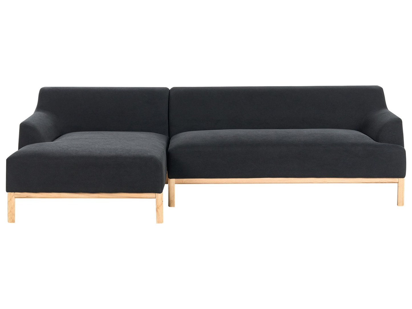 Right Hand Fabric Corner Sofa Black SOSJO