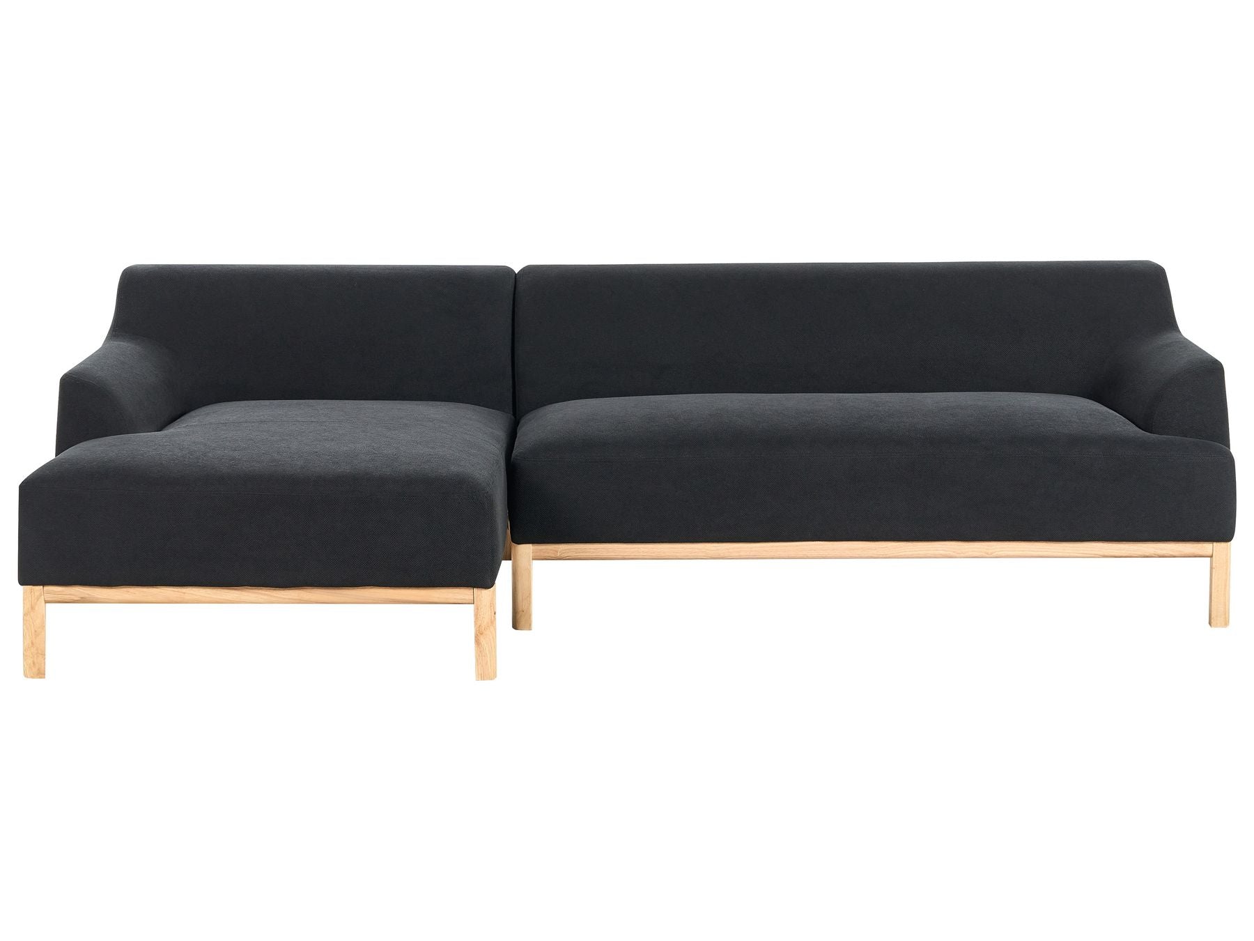 Right Hand Fabric Corner Sofa Black SOSJO