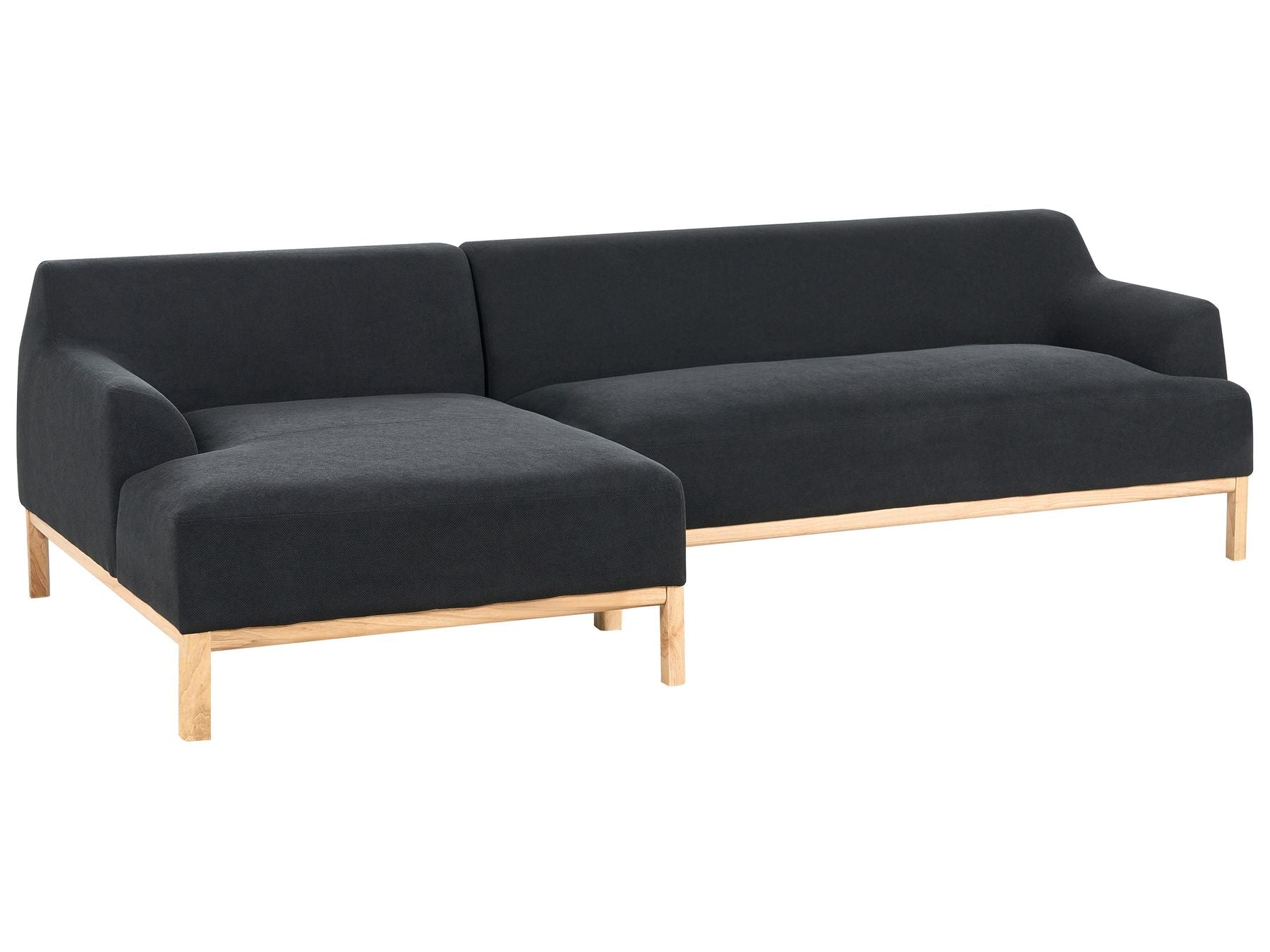 Right Hand Fabric Corner Sofa Black SOSJO