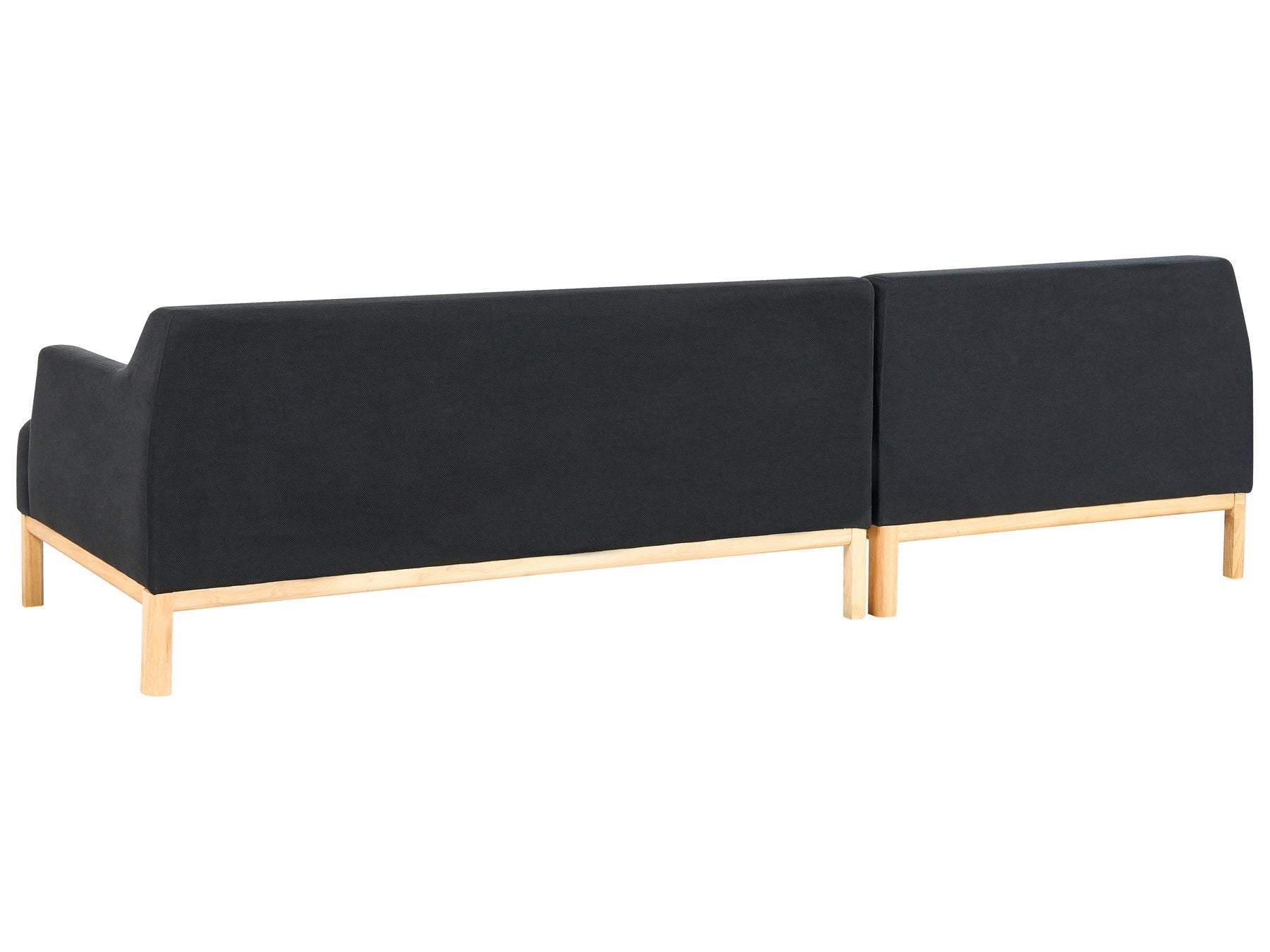 Right Hand Fabric Corner Sofa Black SOSJO