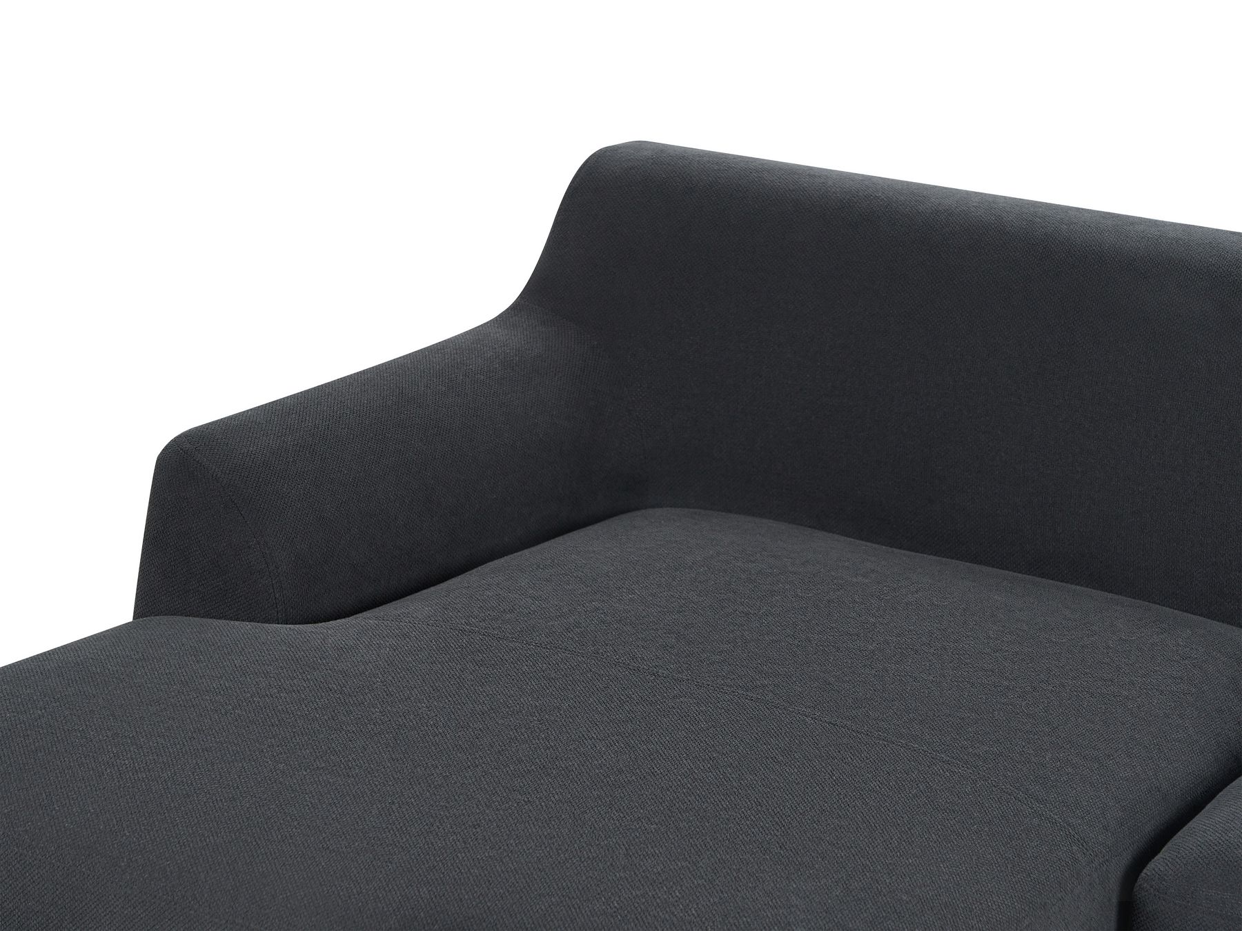 Right Hand Fabric Corner Sofa Black SOSJO