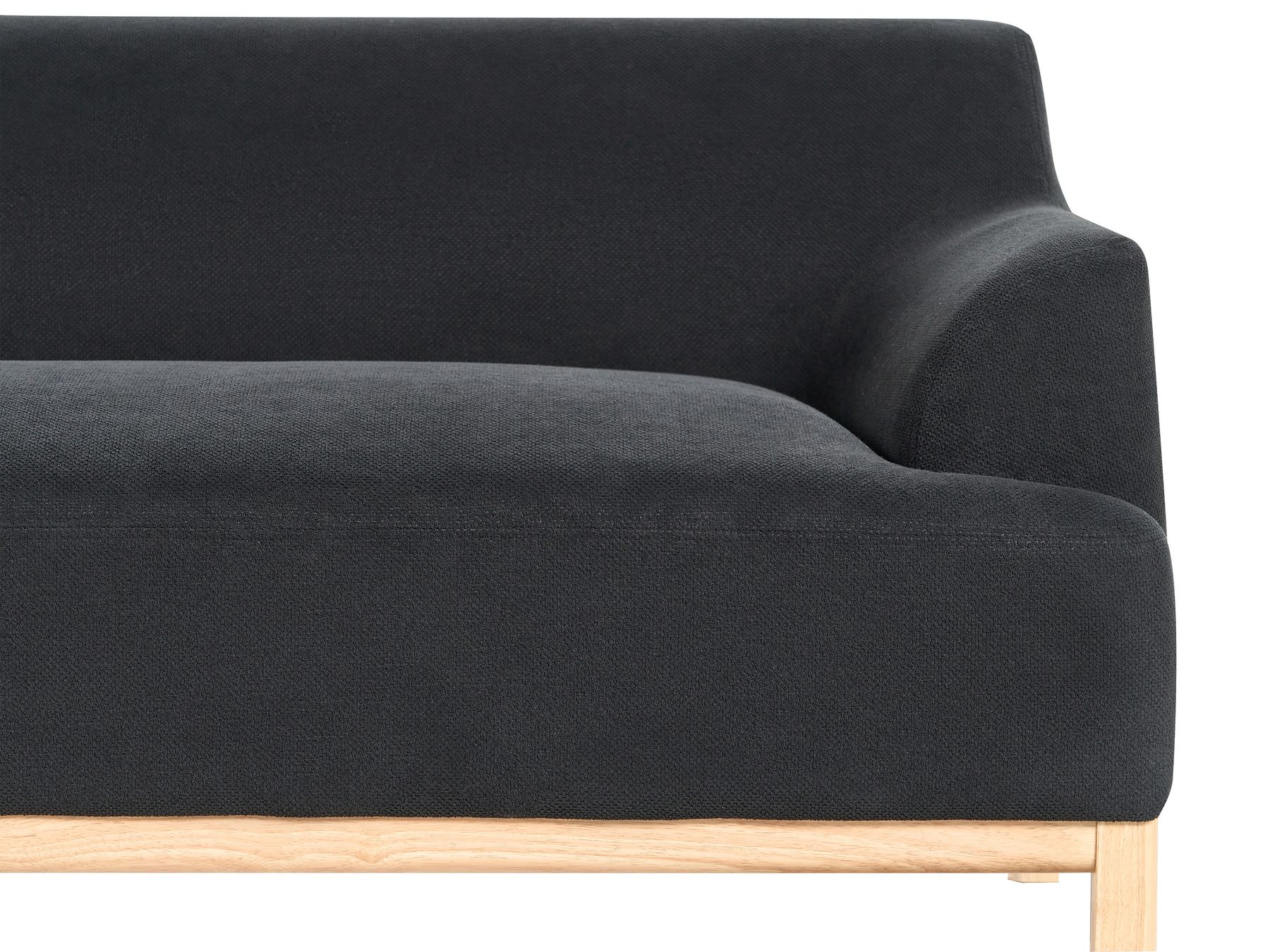 Right Hand Fabric Corner Sofa Black SOSJO