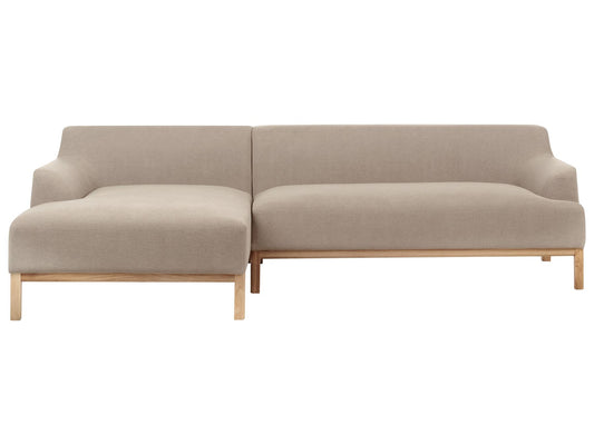 Right Hand Fabric Corner Sofa Taupe SOSJO