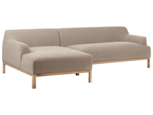 Right Hand Fabric Corner Sofa Taupe SOSJO