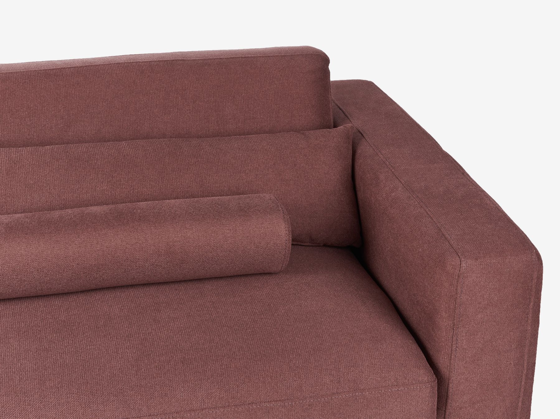 3 Seater Fabric Sofa Burgundy ANGE