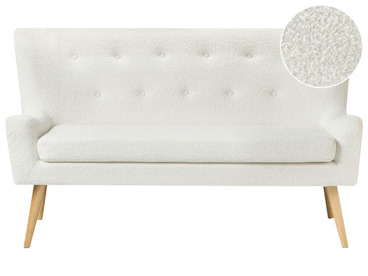 2 Seater Boucle Kitchen Sofa White SKIBBY