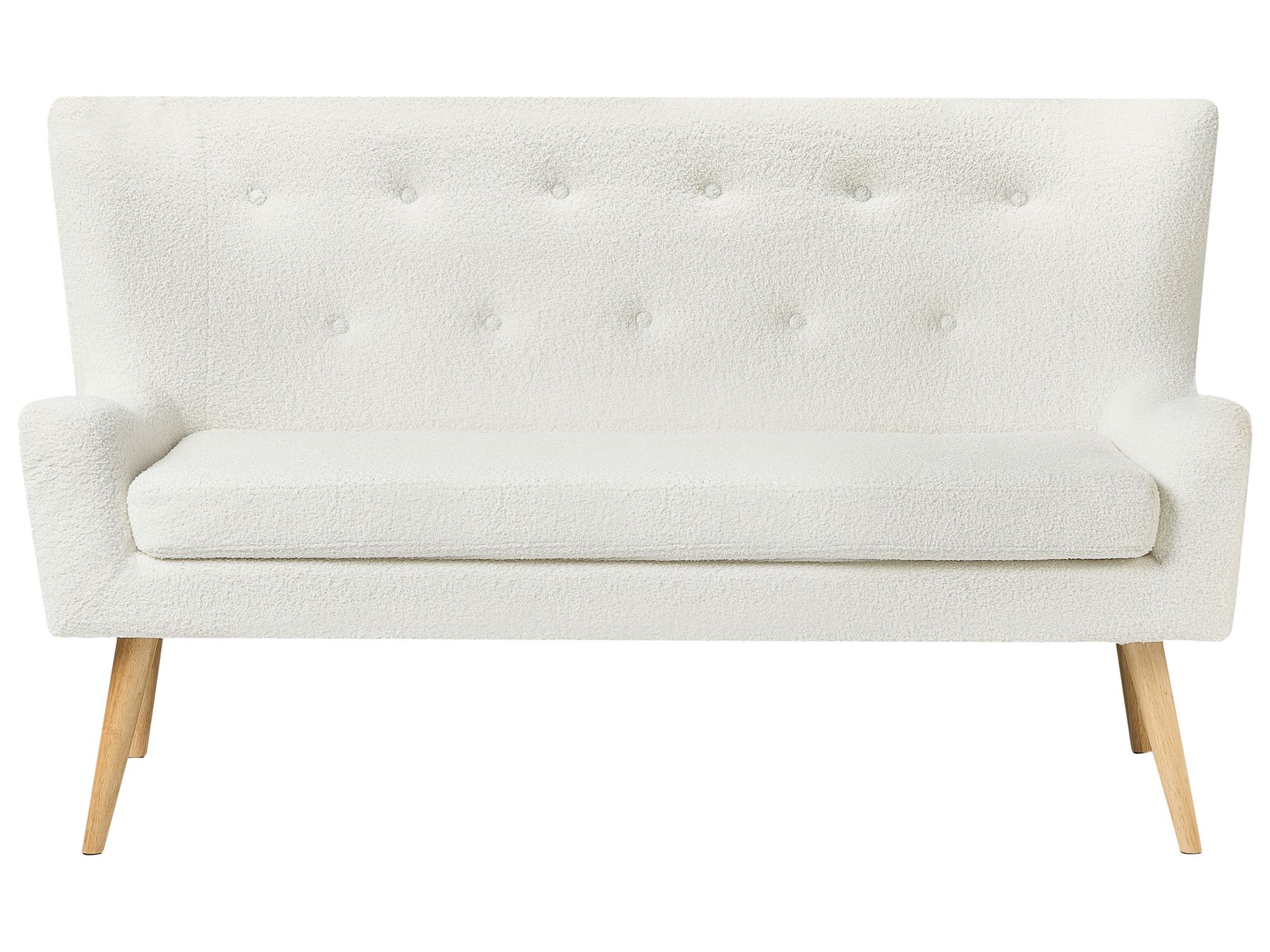 2 Seater Boucle Kitchen Sofa White SKIBBY