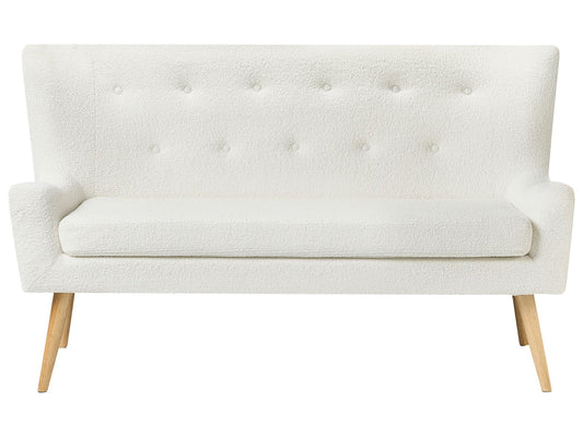2 Seater Boucle Kitchen Sofa White SKIBBY