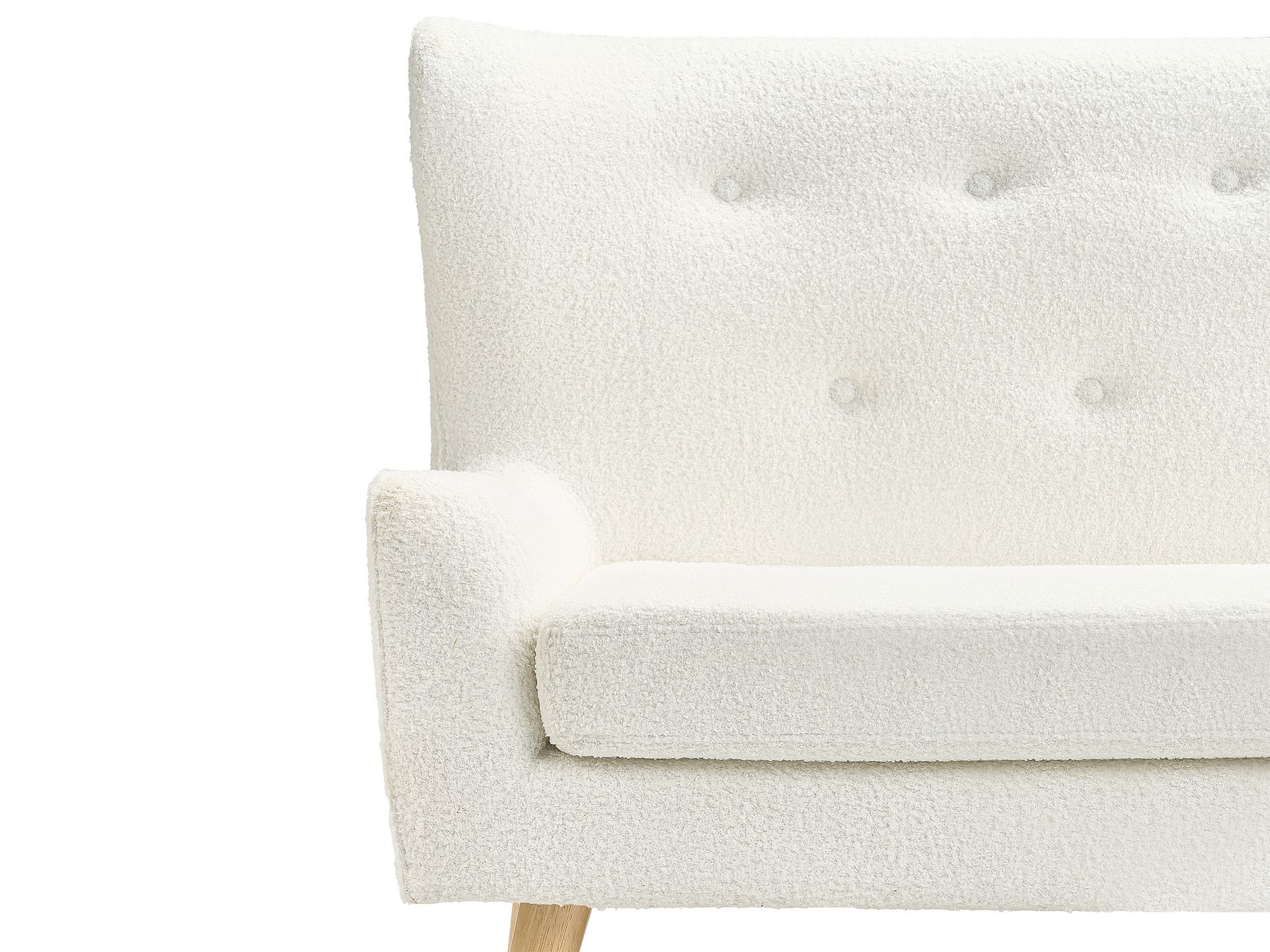 2 Seater Boucle Kitchen Sofa White SKIBBY