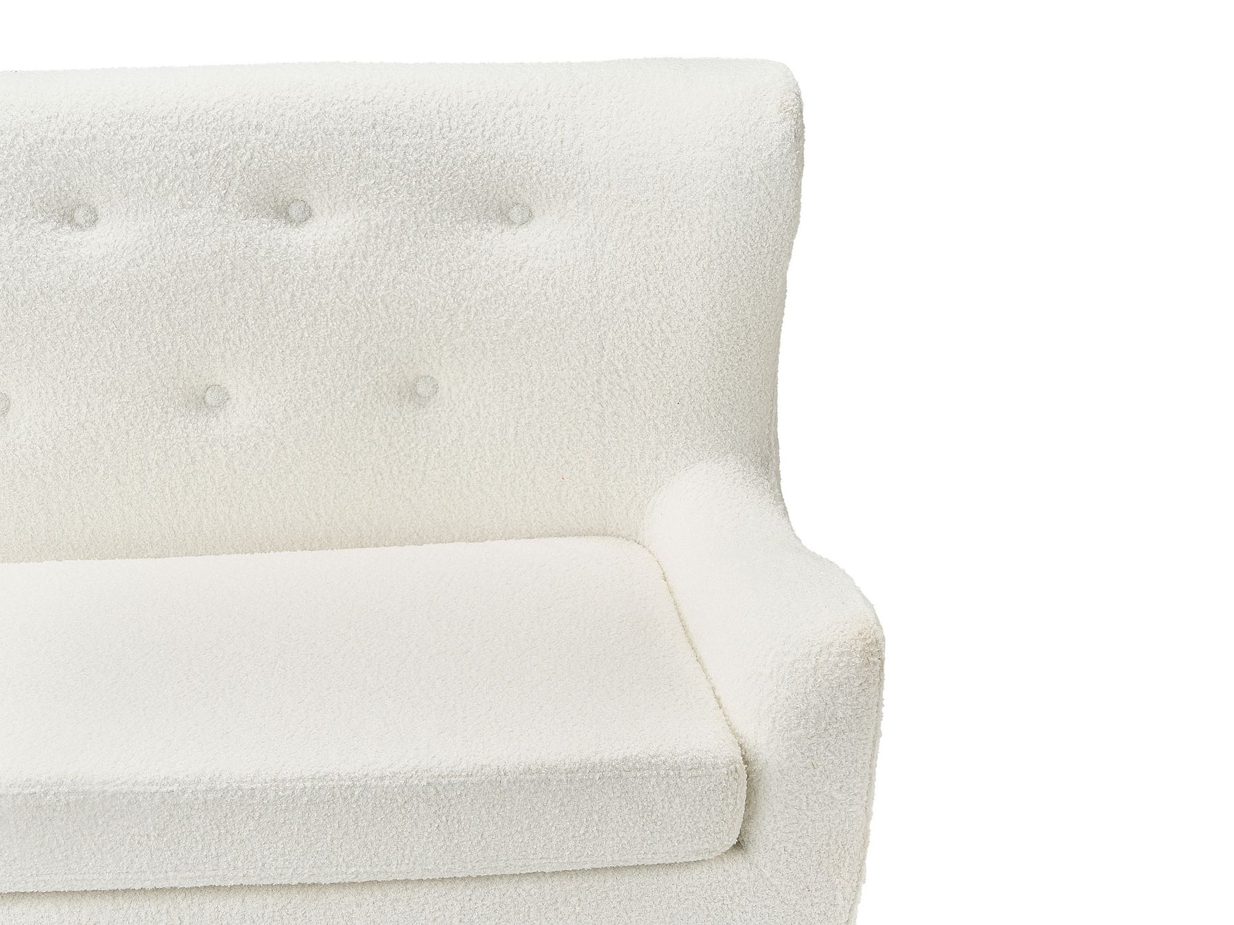 2 Seater Boucle Kitchen Sofa White SKIBBY