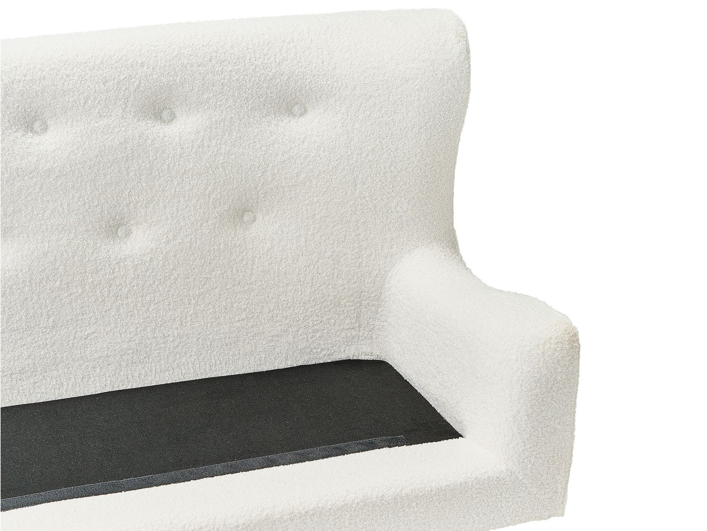 2 Seater Boucle Kitchen Sofa White SKIBBY