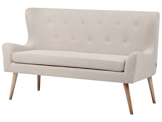 2 Seater Fabric Sofa Light Beige SKIBBY