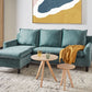 Right Hand Velvet Corner Sofa Teal ELVENES