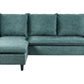 Right Hand Velvet Corner Sofa Teal ELVENES