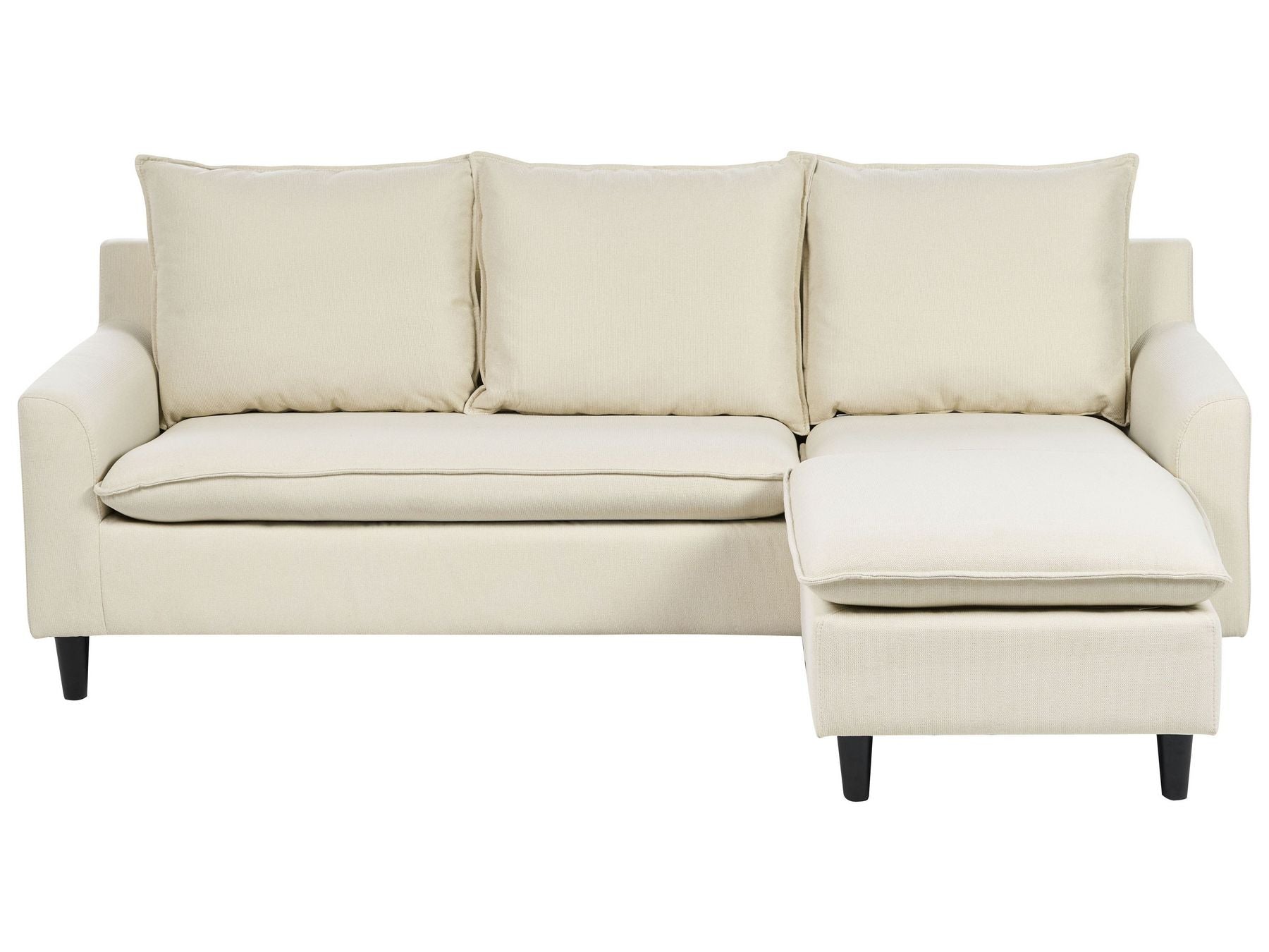 Left Hand Fabric Corner Sofa Light Beige ELVENES