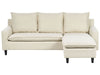 Left Hand Fabric Corner Sofa Light Beige ELVENES