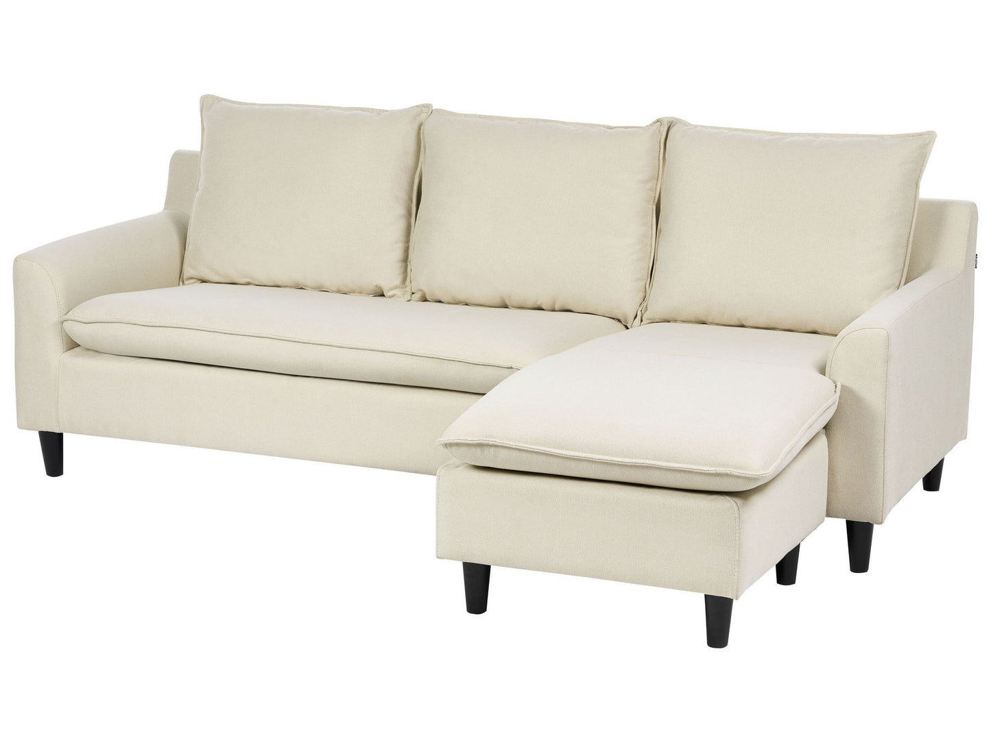 Left Hand Fabric Corner Sofa Light Beige ELVENES