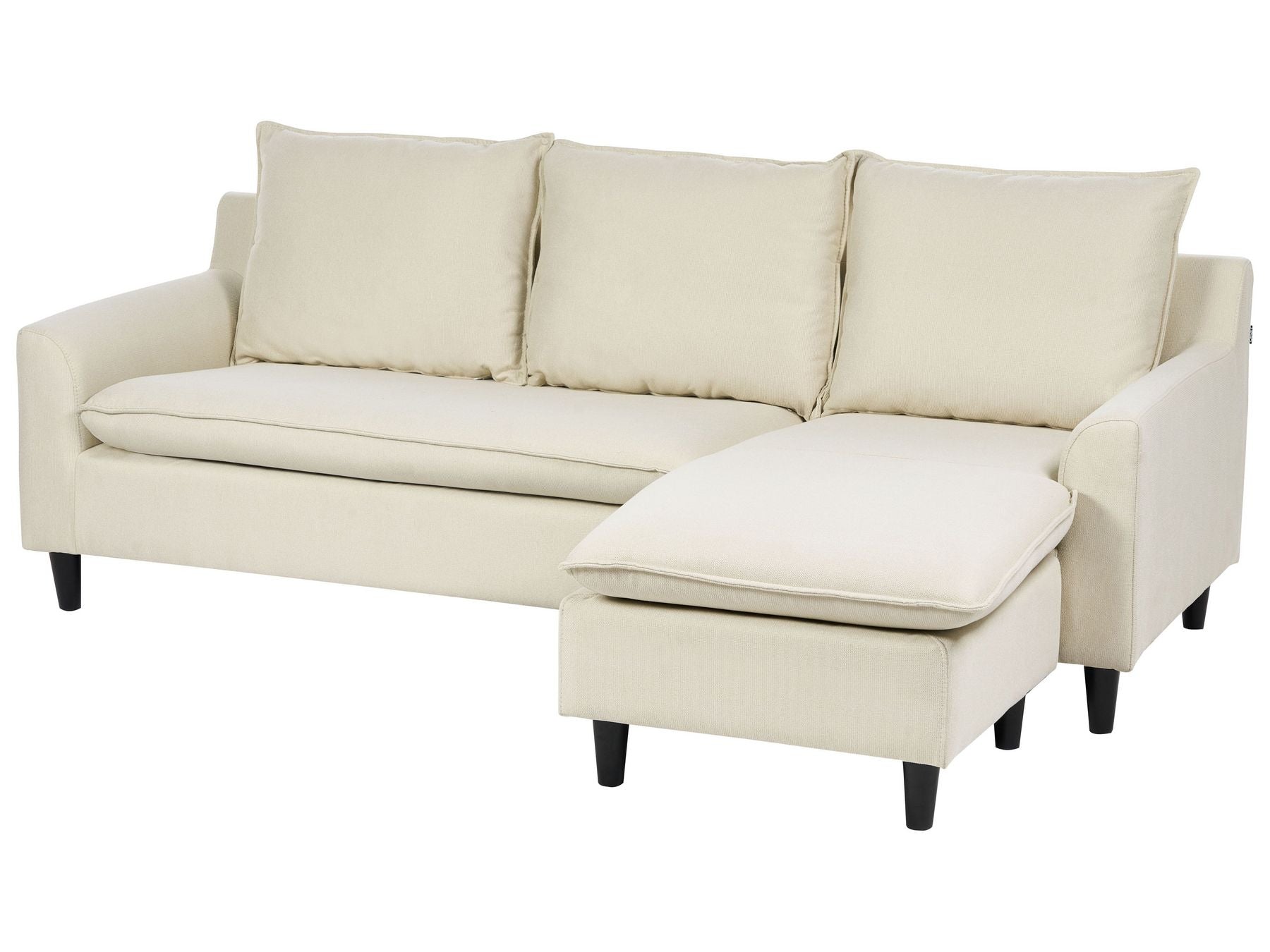 Left Hand Fabric Corner Sofa Light Beige ELVENES