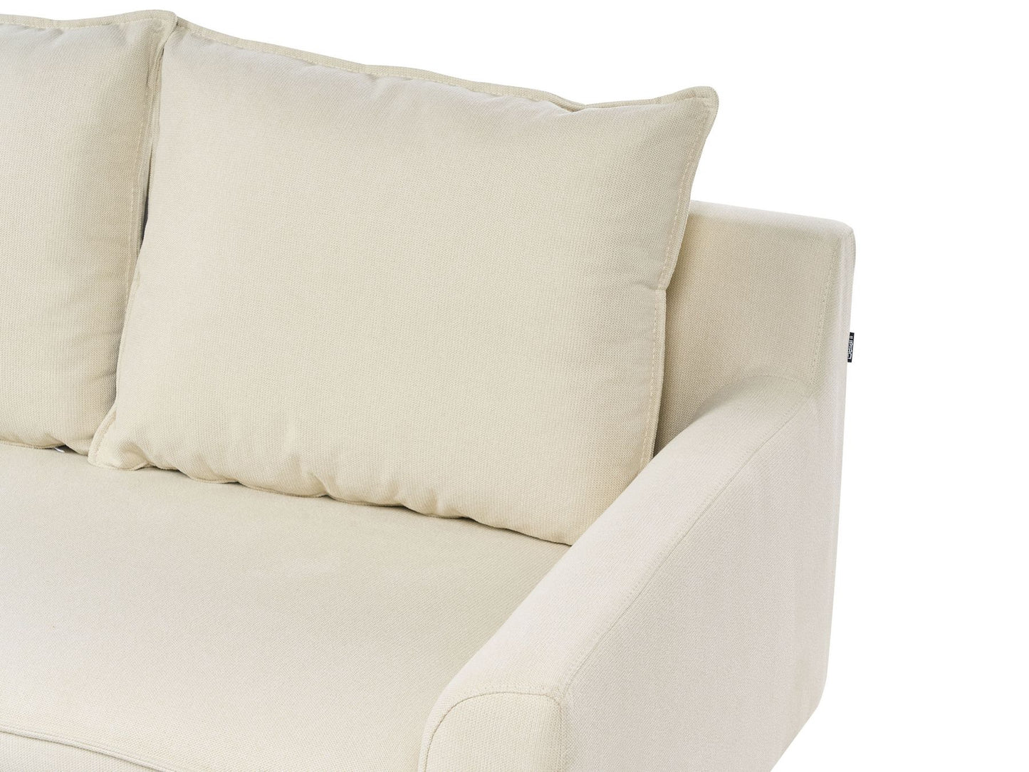 Left Hand Fabric Corner Sofa Light Beige ELVENES
