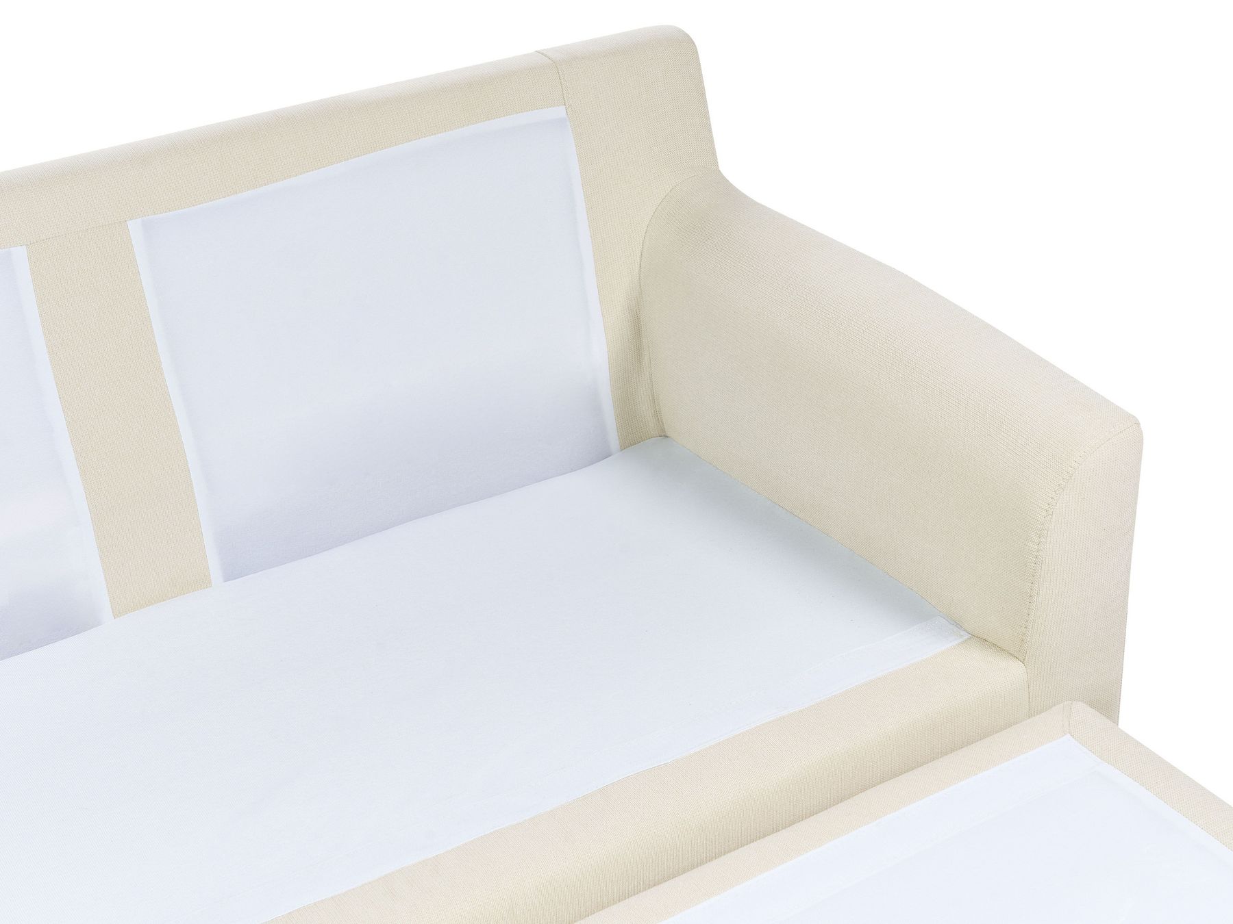 Left Hand Fabric Corner Sofa Light Beige ELVENES