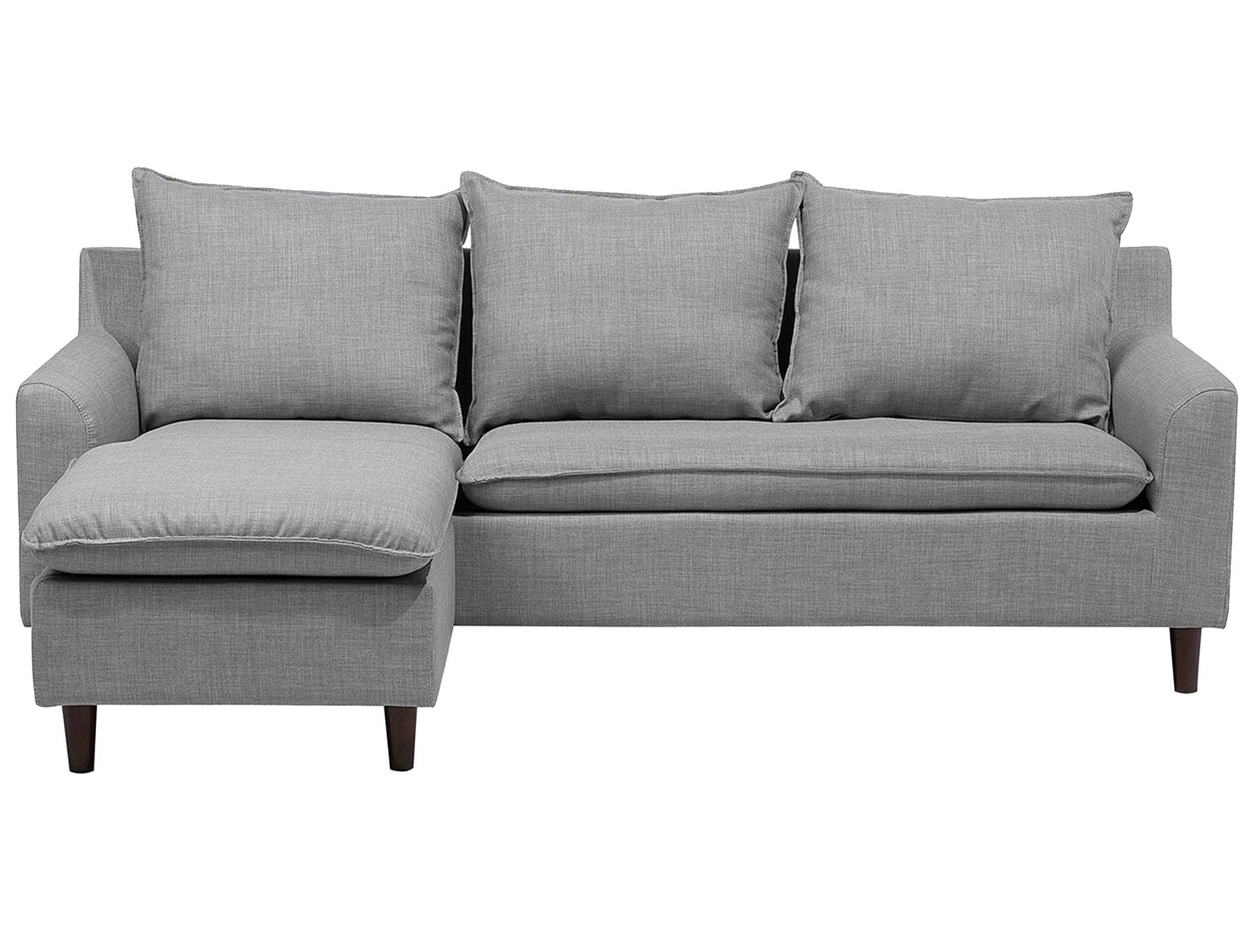 Right Hand Fabric Corner Sofa Light Grey ELVENES