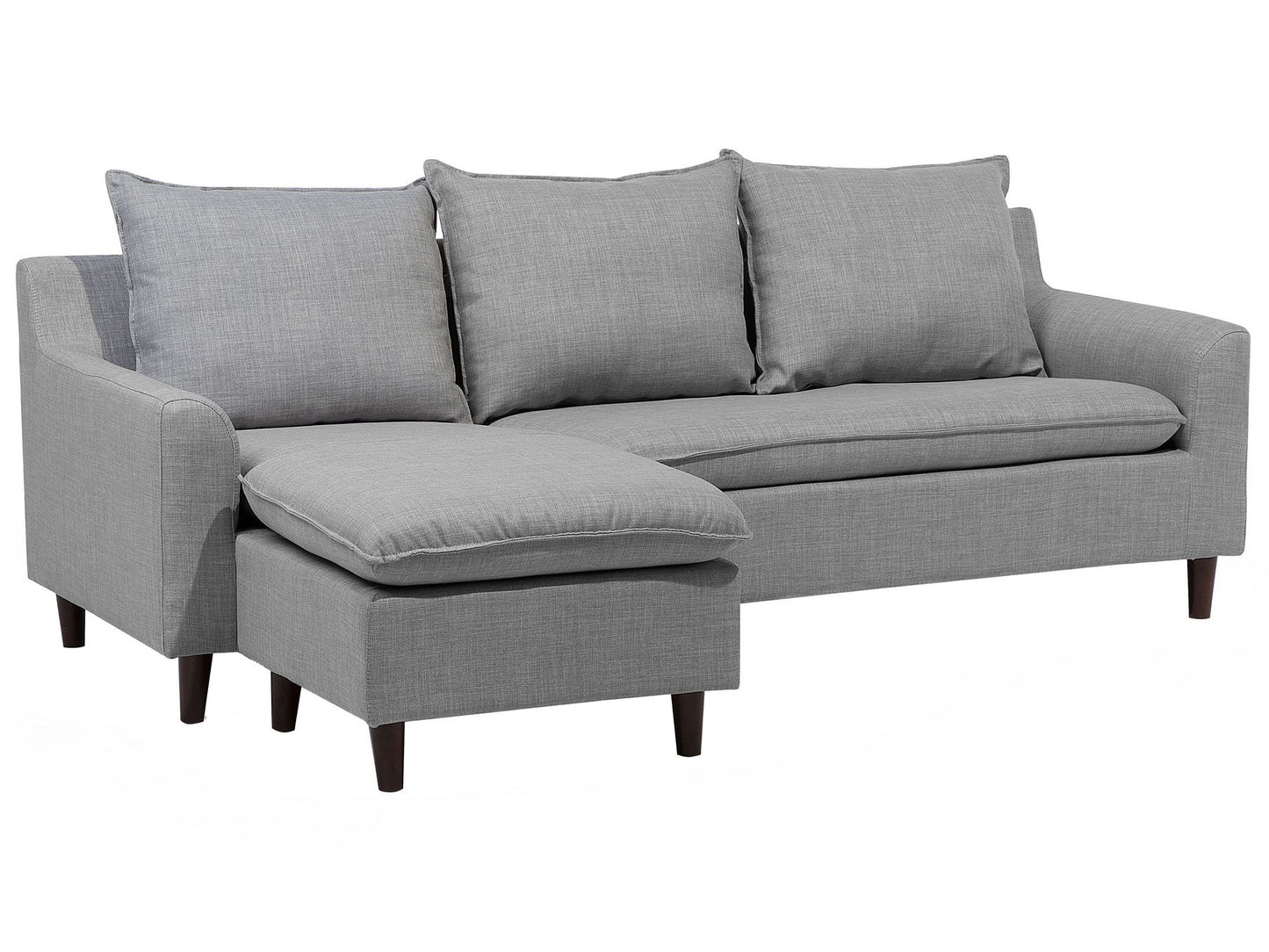 Right Hand Fabric Corner Sofa Light Grey ELVENES